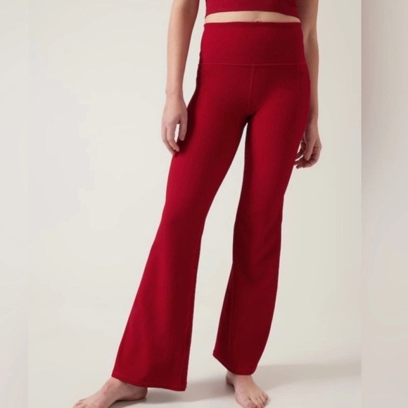 Athleta Vibrant Red Flare Pants - Picture 1 of 7